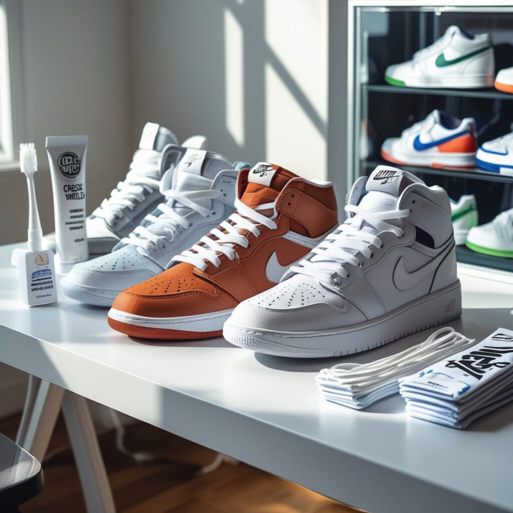 Various underrated sneaker accessories including sneaker shields, lace kits, and display cases