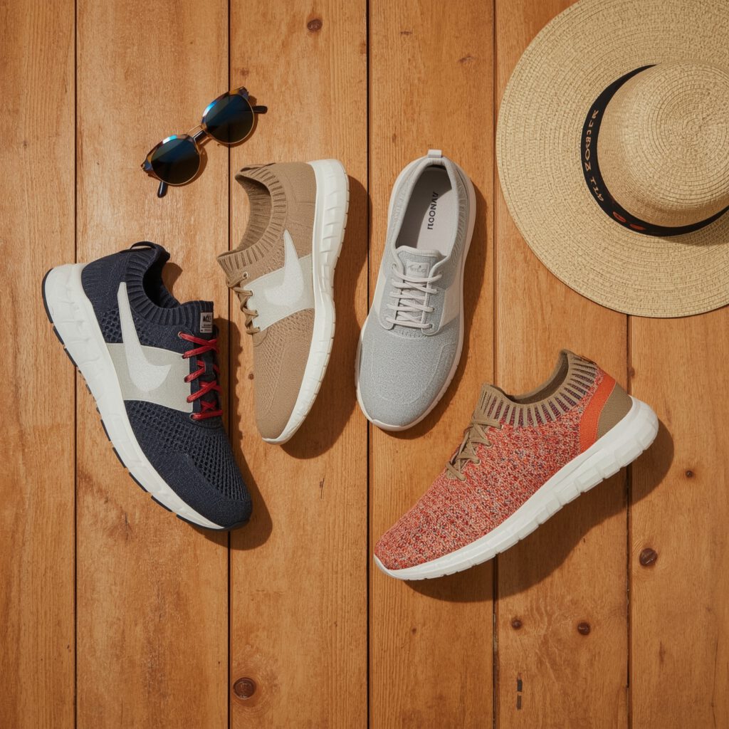 Women's and men's breathable lightweight stylish summer sneakers collection