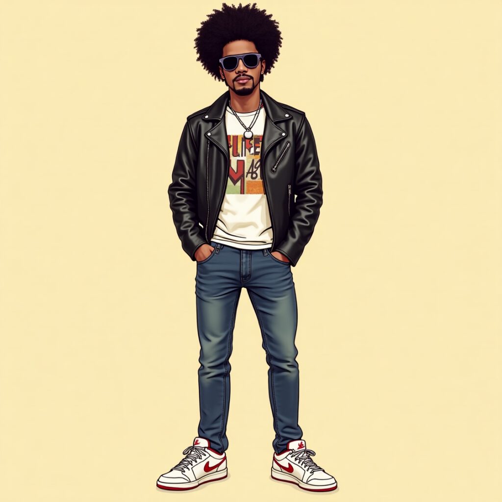 Bruno Mars in classic sneakers with casual outfit