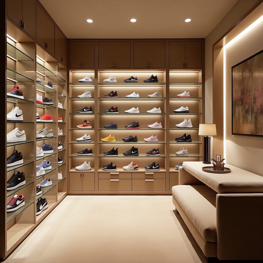 Kylie Jenner sneaker closet with rare kicks displayed