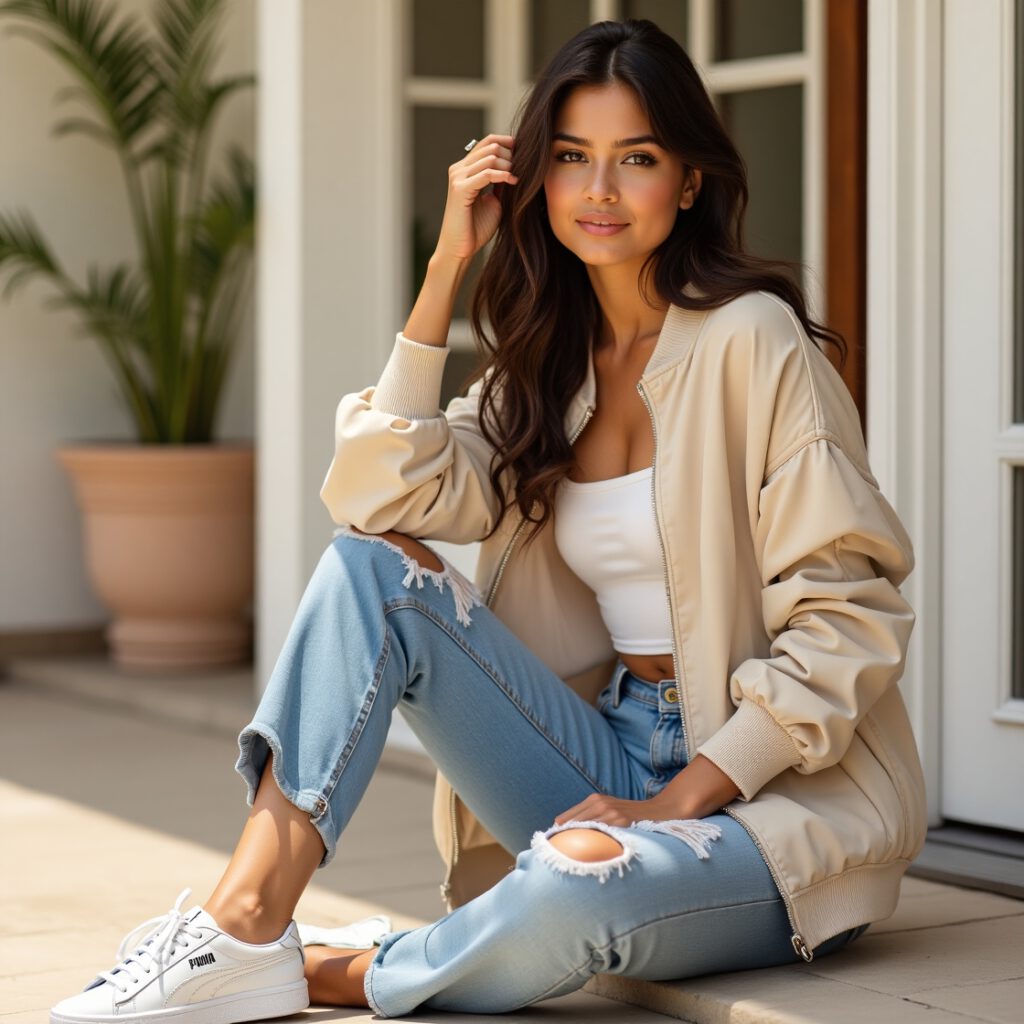 Selena Gomez wearing her favorite Puma Cali sneakers