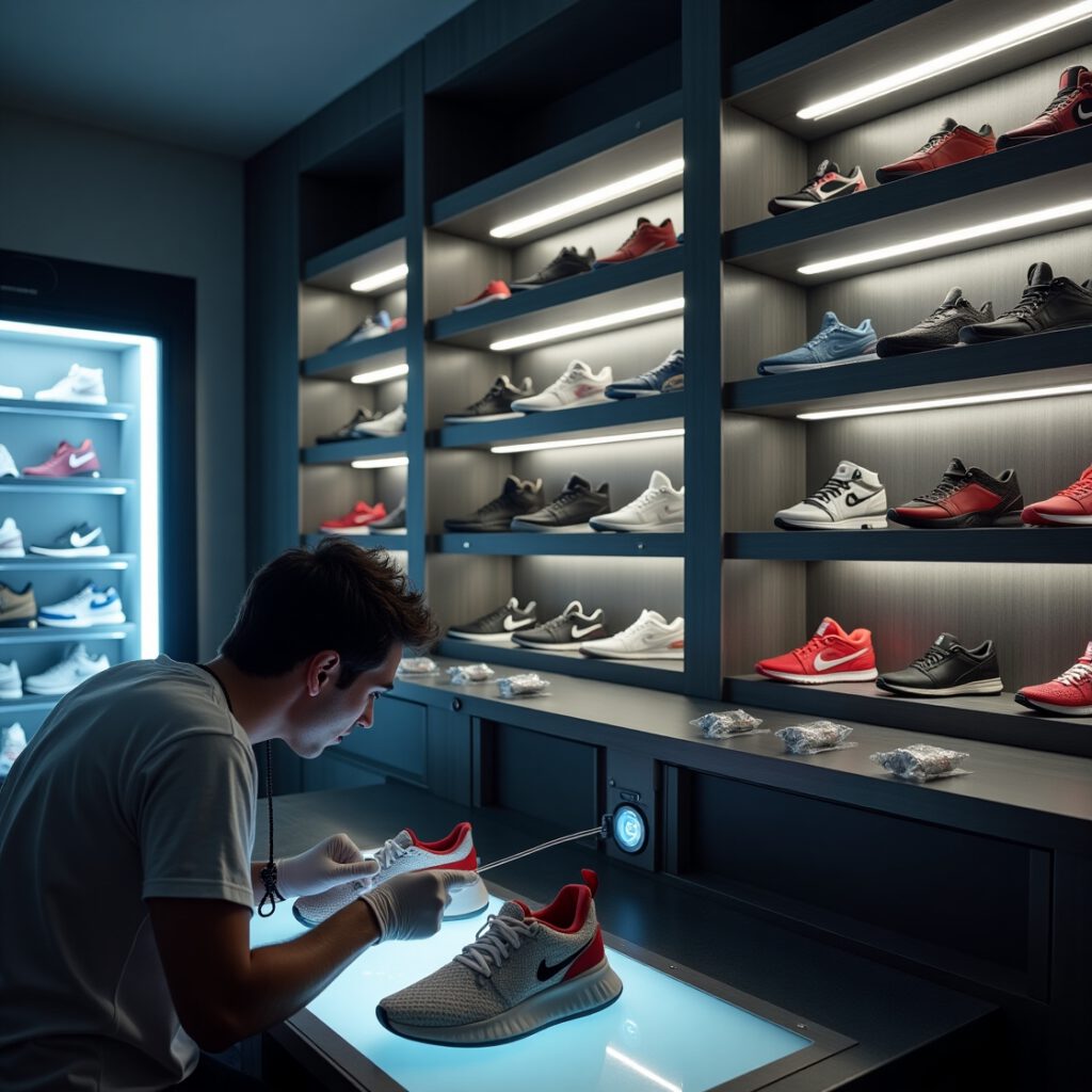 Proper storage for rare sneakers in clear boxes and vaults