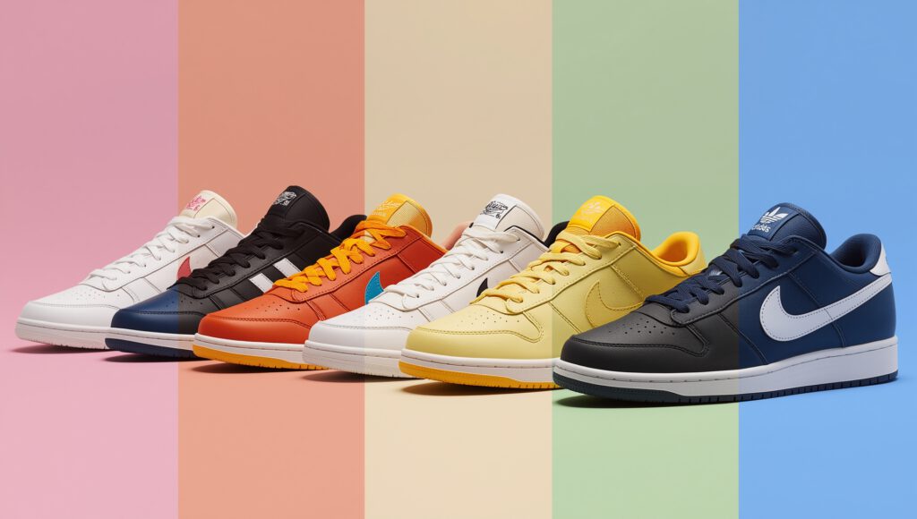 A lineup of iconic sneakers from rapper and athlete collaborations