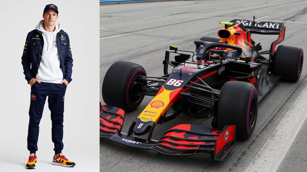 Max Verstappen wearing stylish sneakers inspired by his racing colors